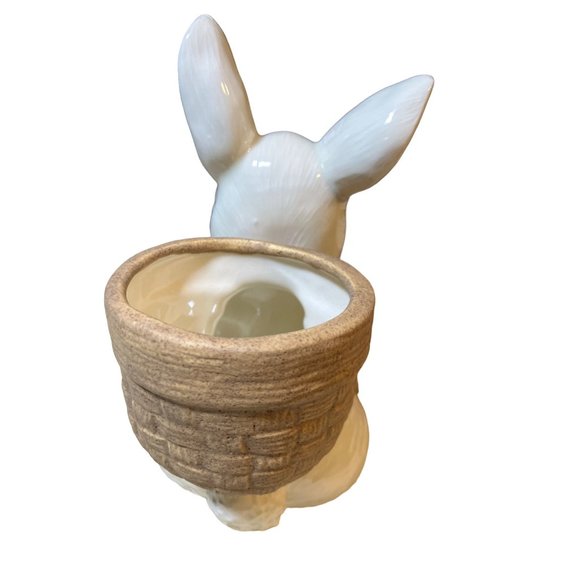 Easter Bunny Rabbit Ceramic Planter Vintage - Picture 5 of 12